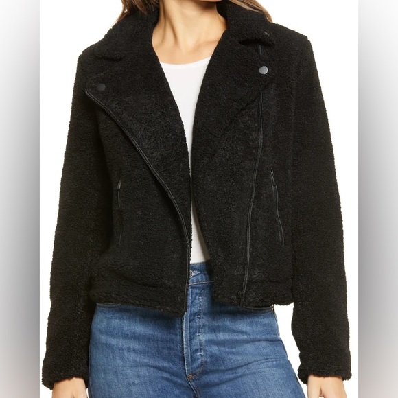 NWT Sanctuary Faux Fur Moto Jacket XS Black - Picture 3 of 15
